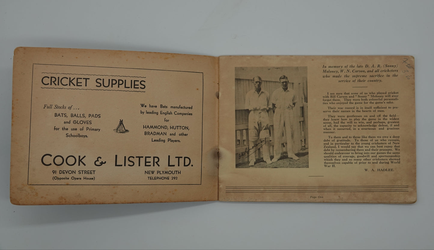 Cricketing memorabilia! NZ National Cricket guide from the late 1940's