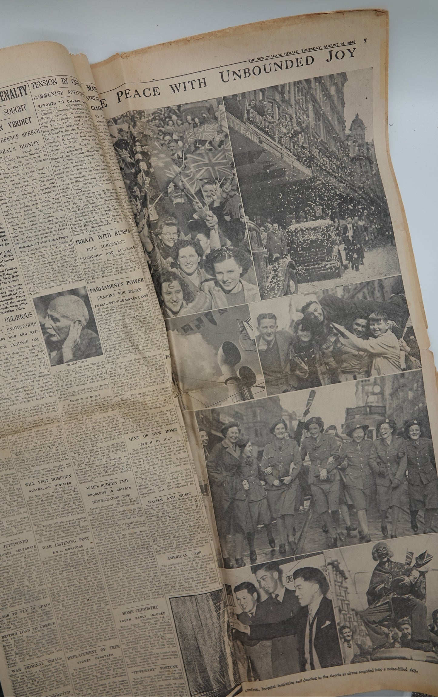 An important record of World War II.. The NZ Herald, Thursday August 16 1946. World Peace At Last: Japan Submits