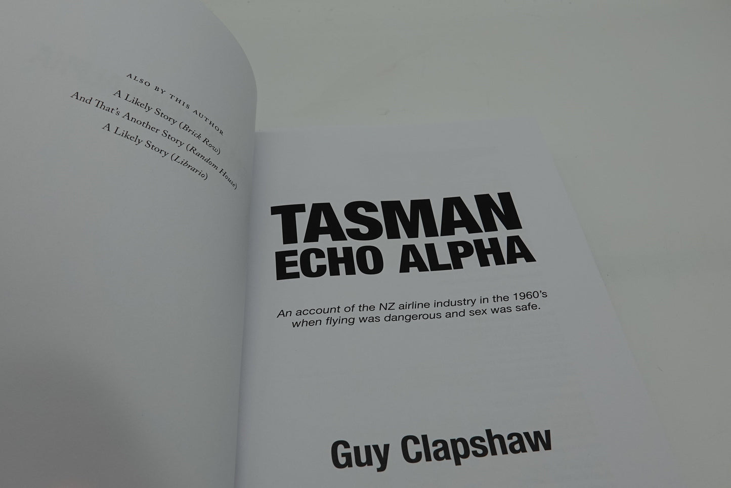 Tasman Echo Alpha, by Guy Clapshaw
