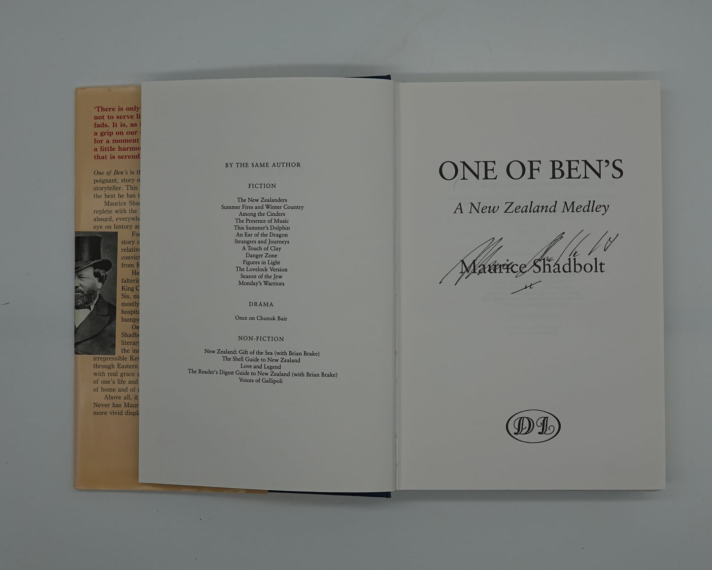 One of Ben's A New Zealand Medley - signed Maurice Shadbolt first edition