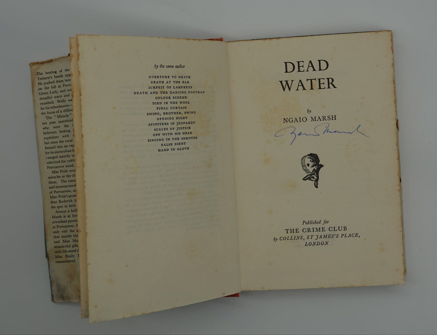 Rare and signed first edition Ngaio Marsh novel...