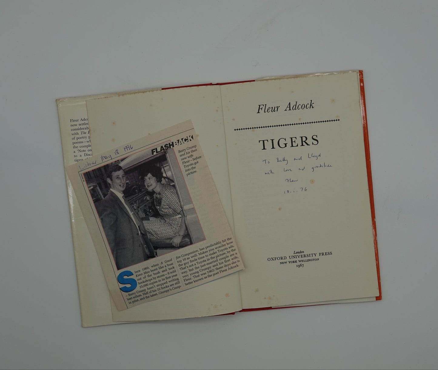 Tigers - Signed Poetry by Fleur Adcock