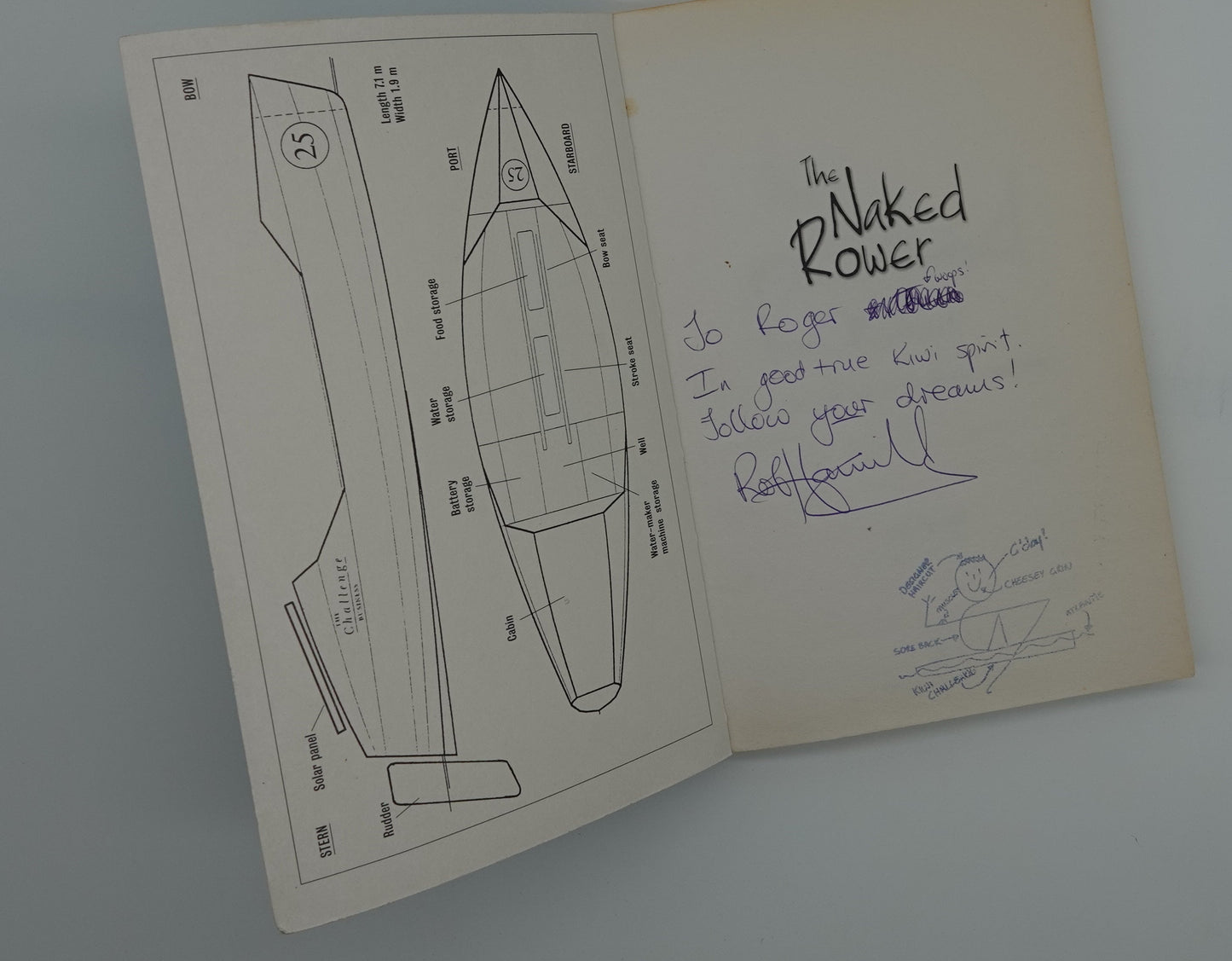 Signed and inscribed copy of The Naked Rower - Rob Hamill