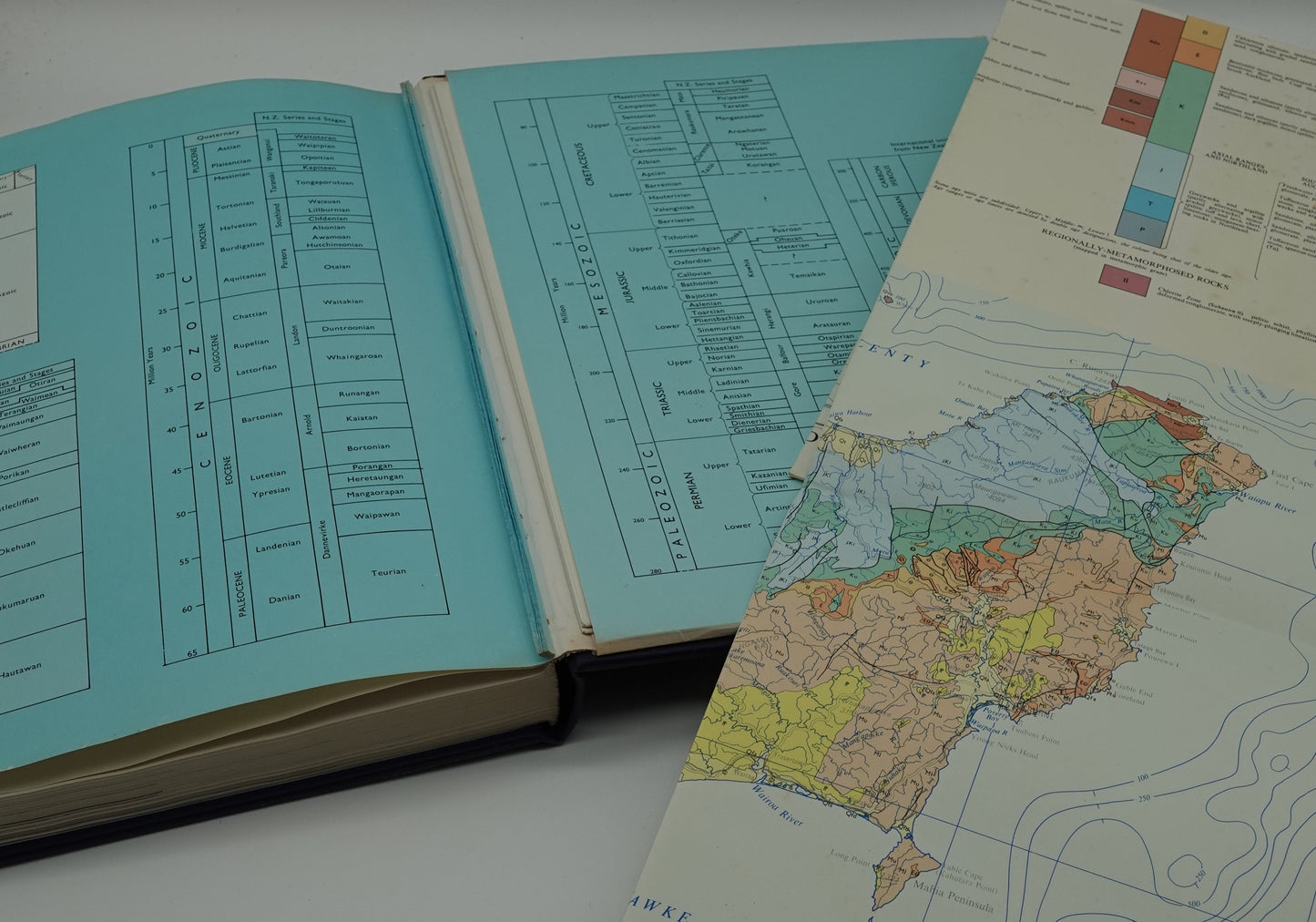 The Geology of New Zealand, two beautiful first edition volumes with maps