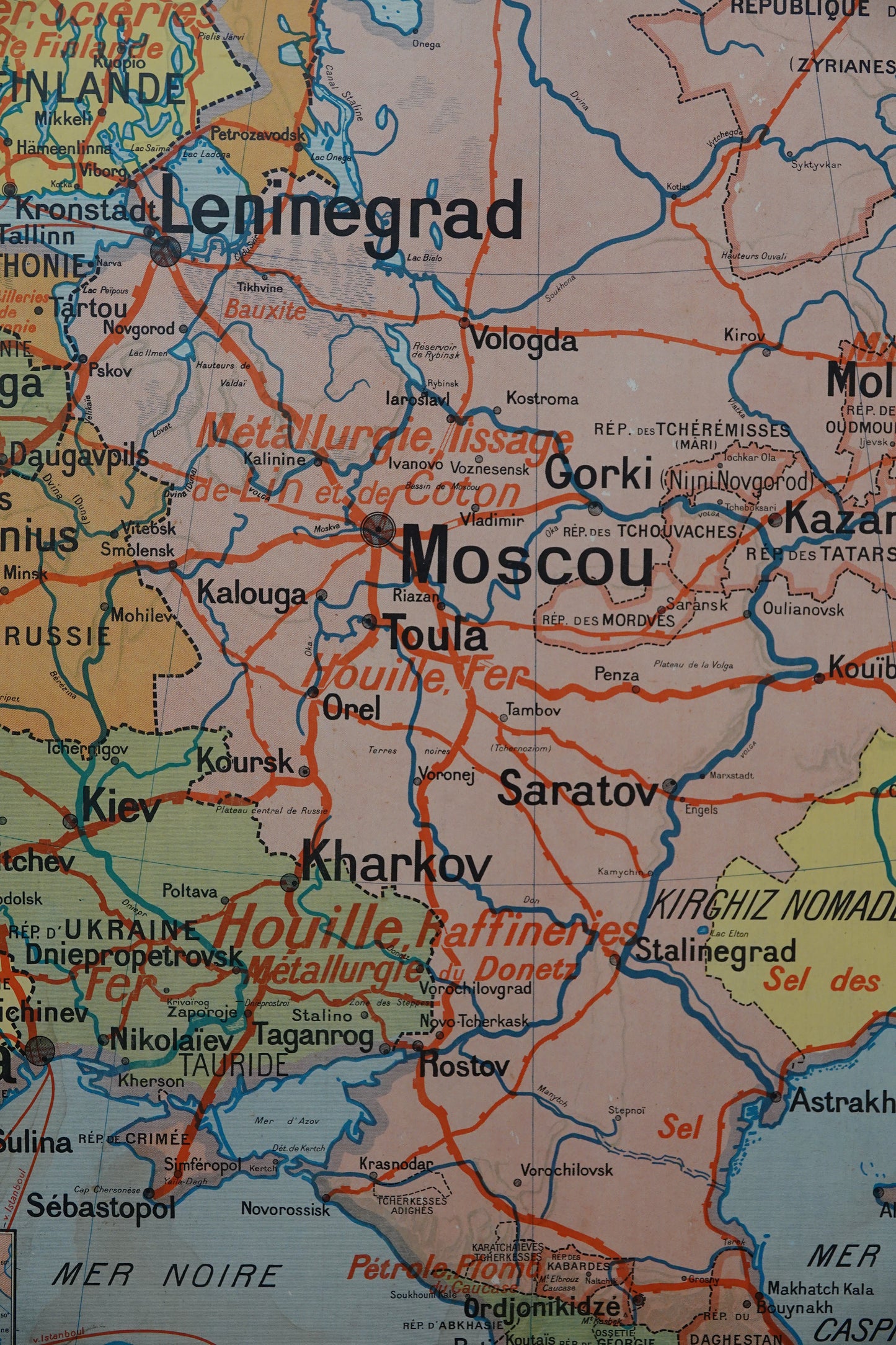 Fabulous and large vintage Wall Map of Northern Europe