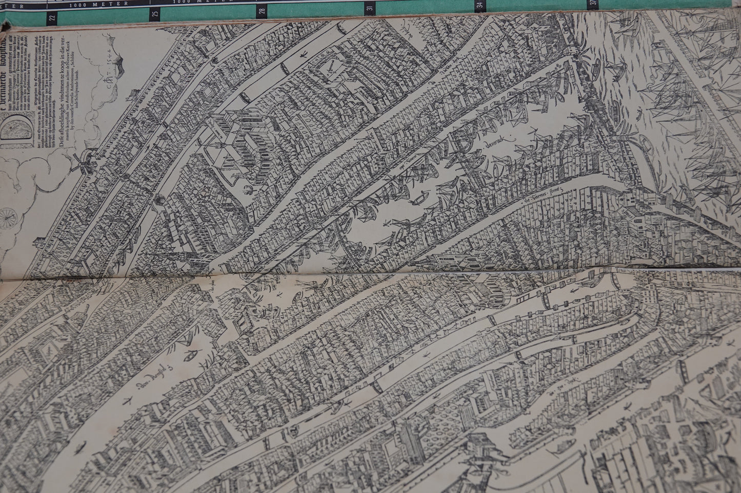 Stunning original, birds eye view, Map of Amsterdam from 1956