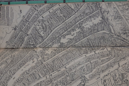 Stunning original, birds eye view, Map of Amsterdam from 1956