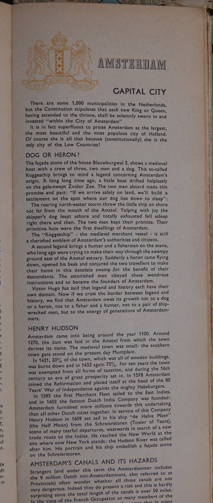 Stunning original, birds eye view, Map of Amsterdam from 1956