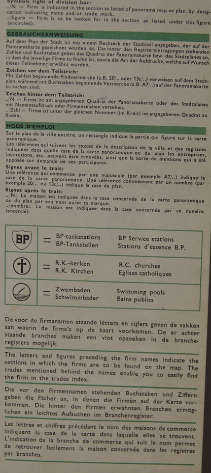 Stunning original, birds eye view, Map of Amsterdam from 1956