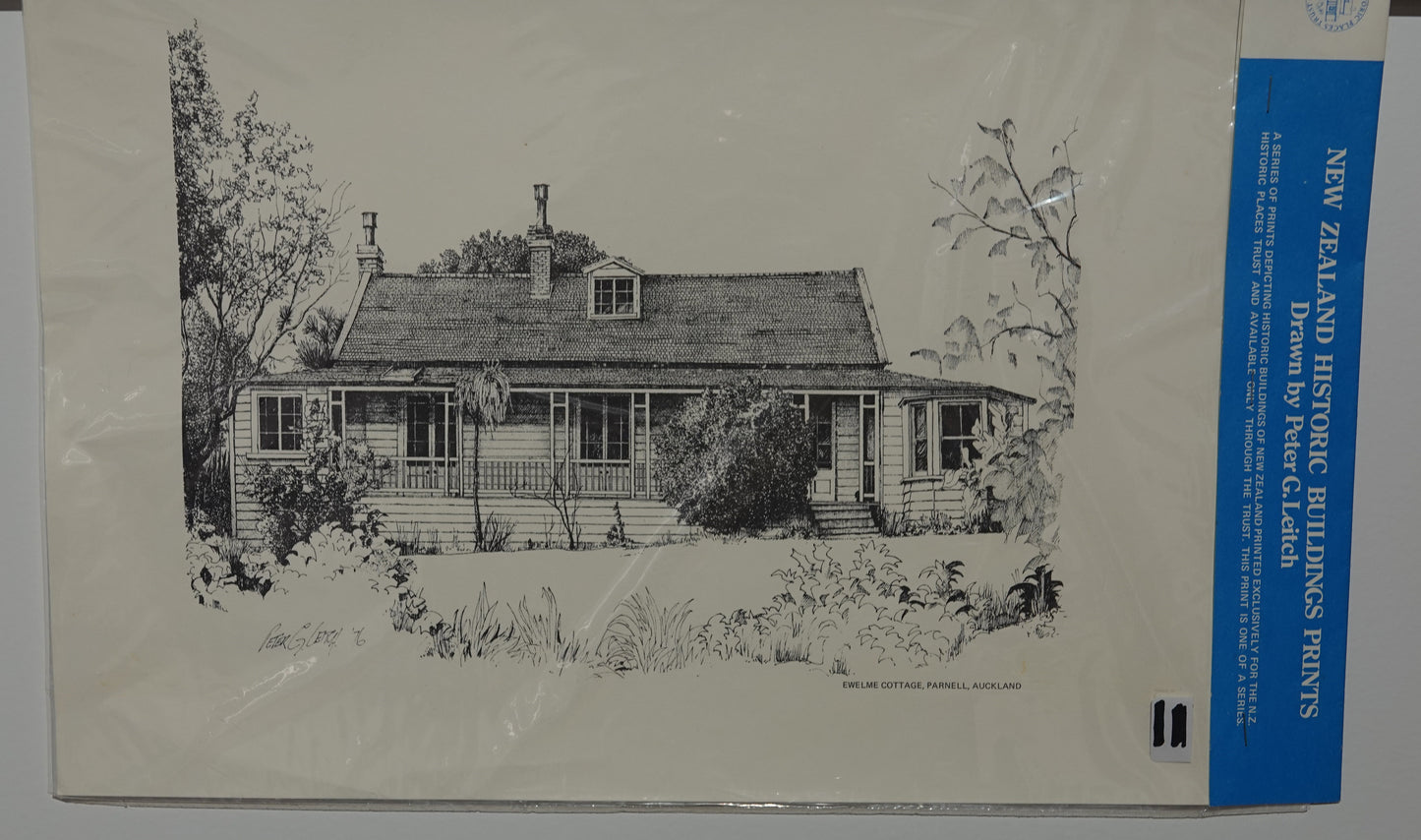 New Zealand Historic Building Prints, drawn by Peter G. Leitch