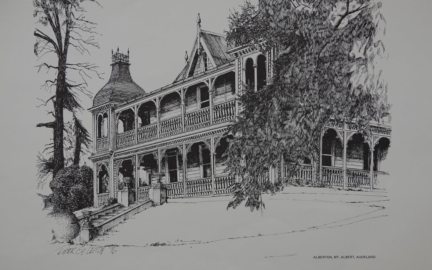 New Zealand Historic Building Prints, drawn by Peter G. Leitch