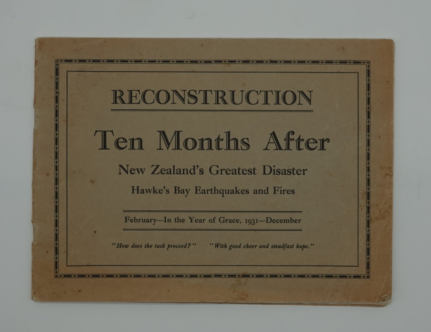 Rare and important record of Hawke's Bay earthquake