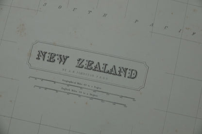 New Zealand Map by A K Johnston, 1856
