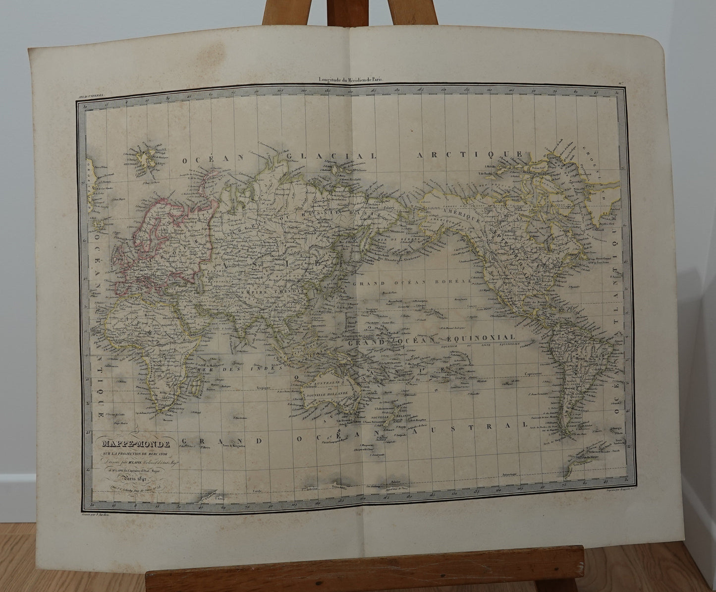 Historic World Map from 1842