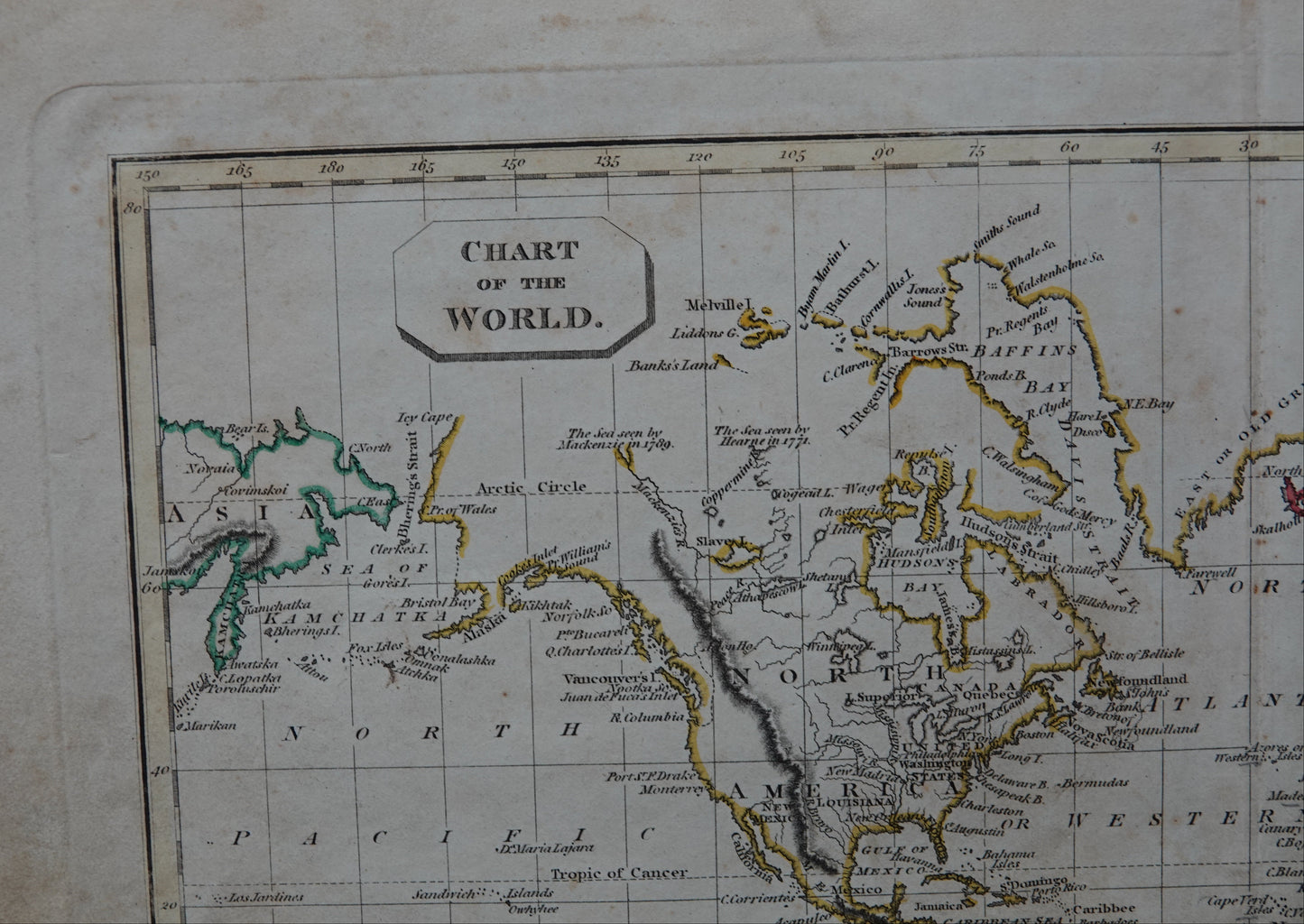 Chart of the World, historic map dating from 1820