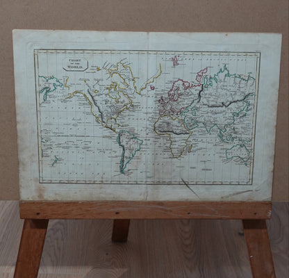 Chart of the World, historic map dating from 1820