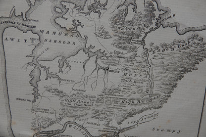 Rare map of the South Auckland Land Wars, dating from 1863