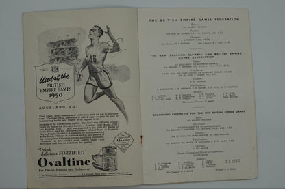 British Empire Games Auckland 1950 Athletics Programme