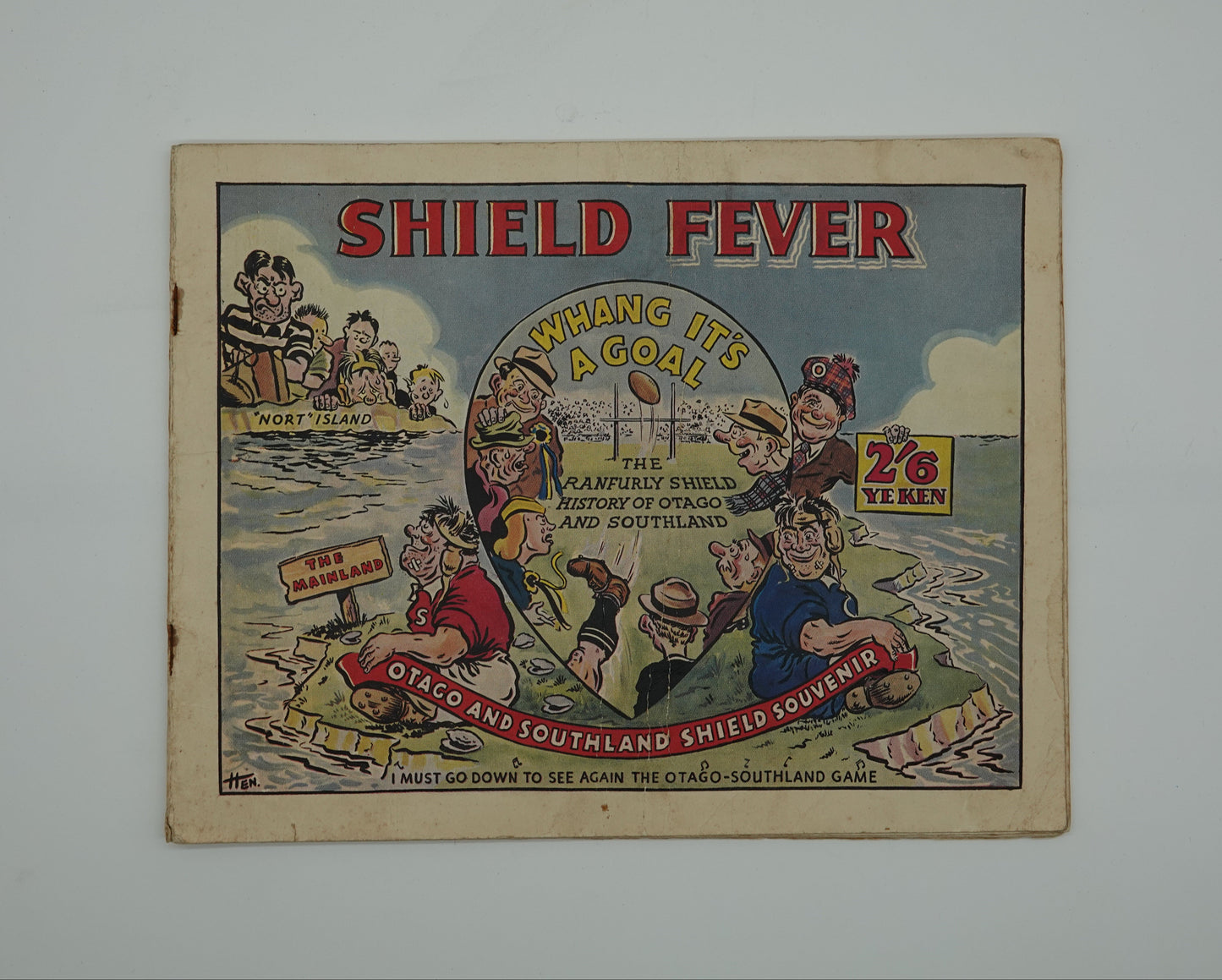 Amazing rugby memorabilia... Shield Fever, Otago and Southland Shield Souvenir 1950