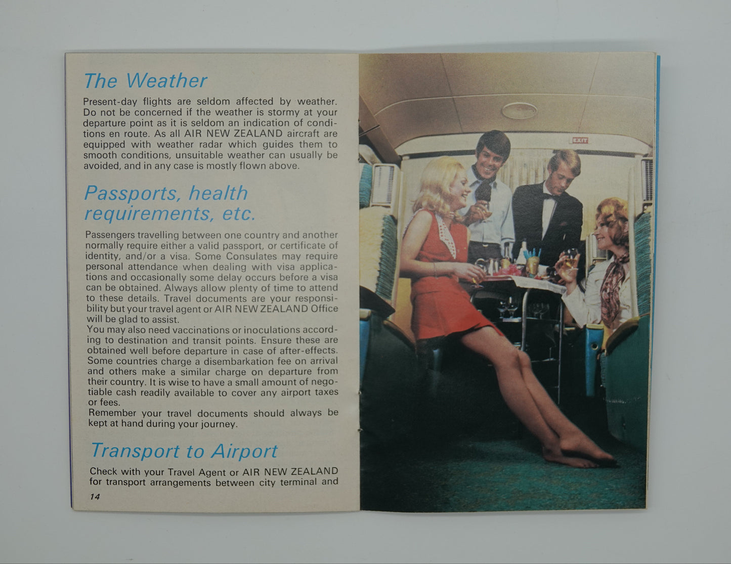 Air New Zealand ephemera from the mid 1970's