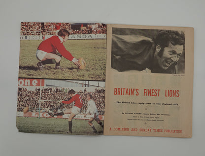 Rugby memorabilia... Souvenir magazine - Britain's Finest Lions, 1971