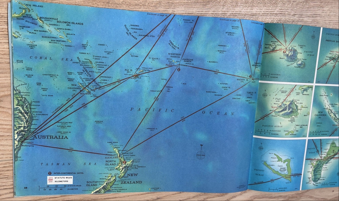 Airline Ephemera...scarce copy of the PAN AM Jet Clipper Route Maps, 1970