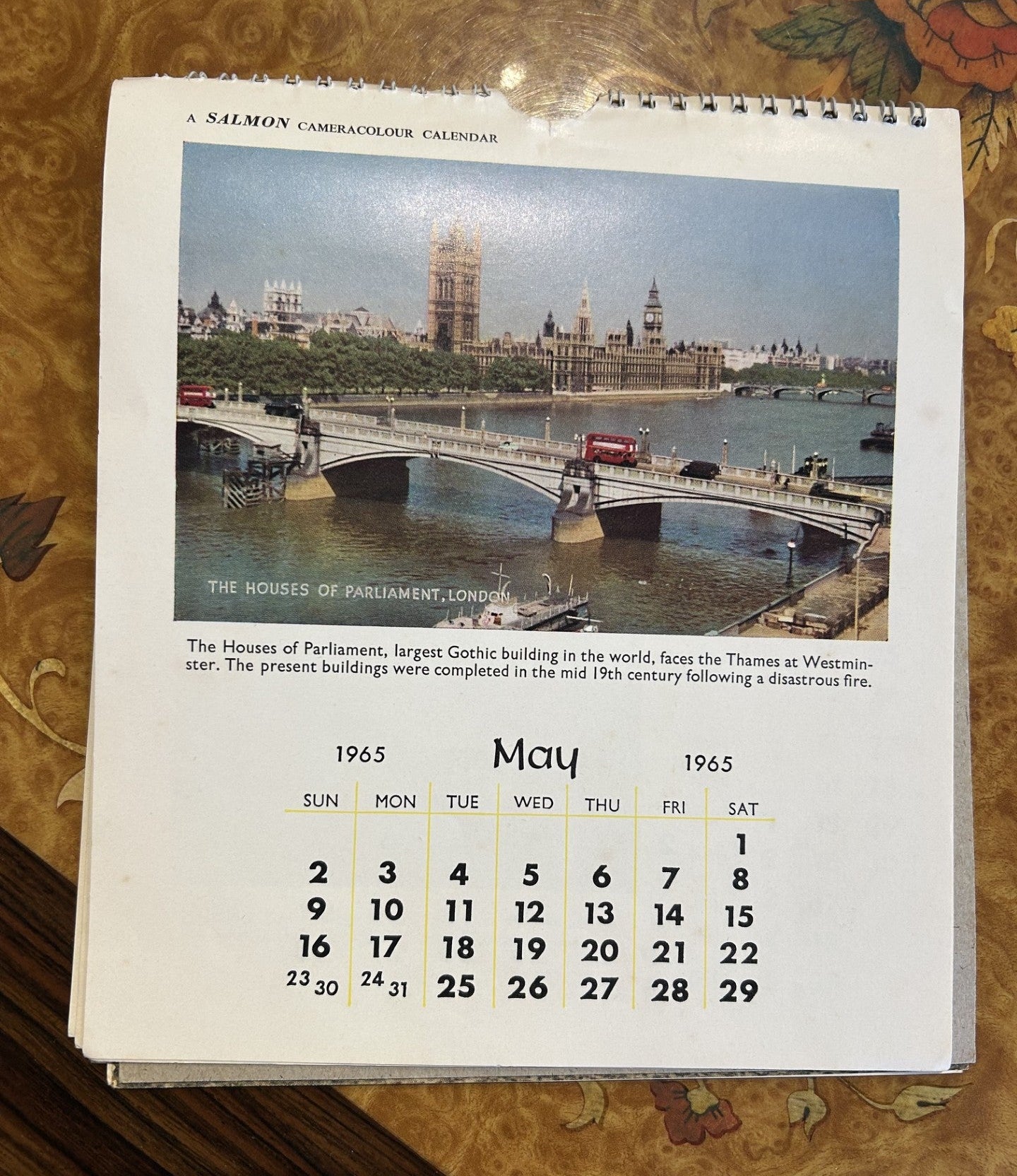 Iconic travel ephemera - Salmon's Wonderful London 1965 Calendar