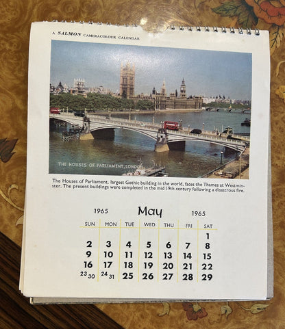 Iconic travel ephemera - Salmon's Wonderful London 1965 Calendar