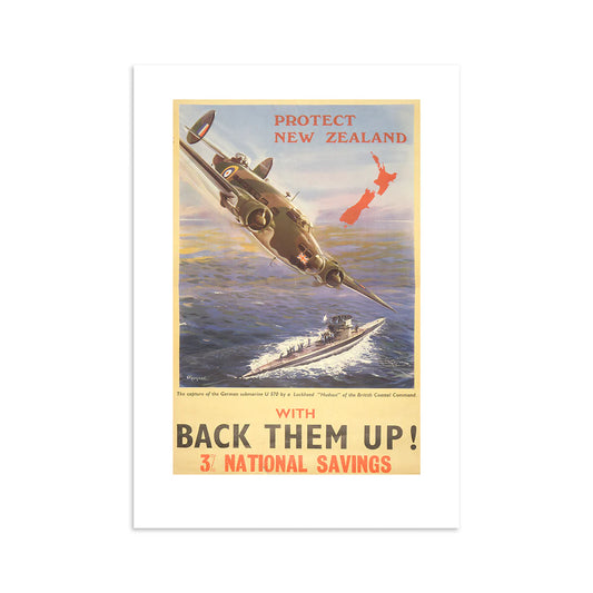 Historic WWII memorabilia...  Back Them Up II War Print A4
