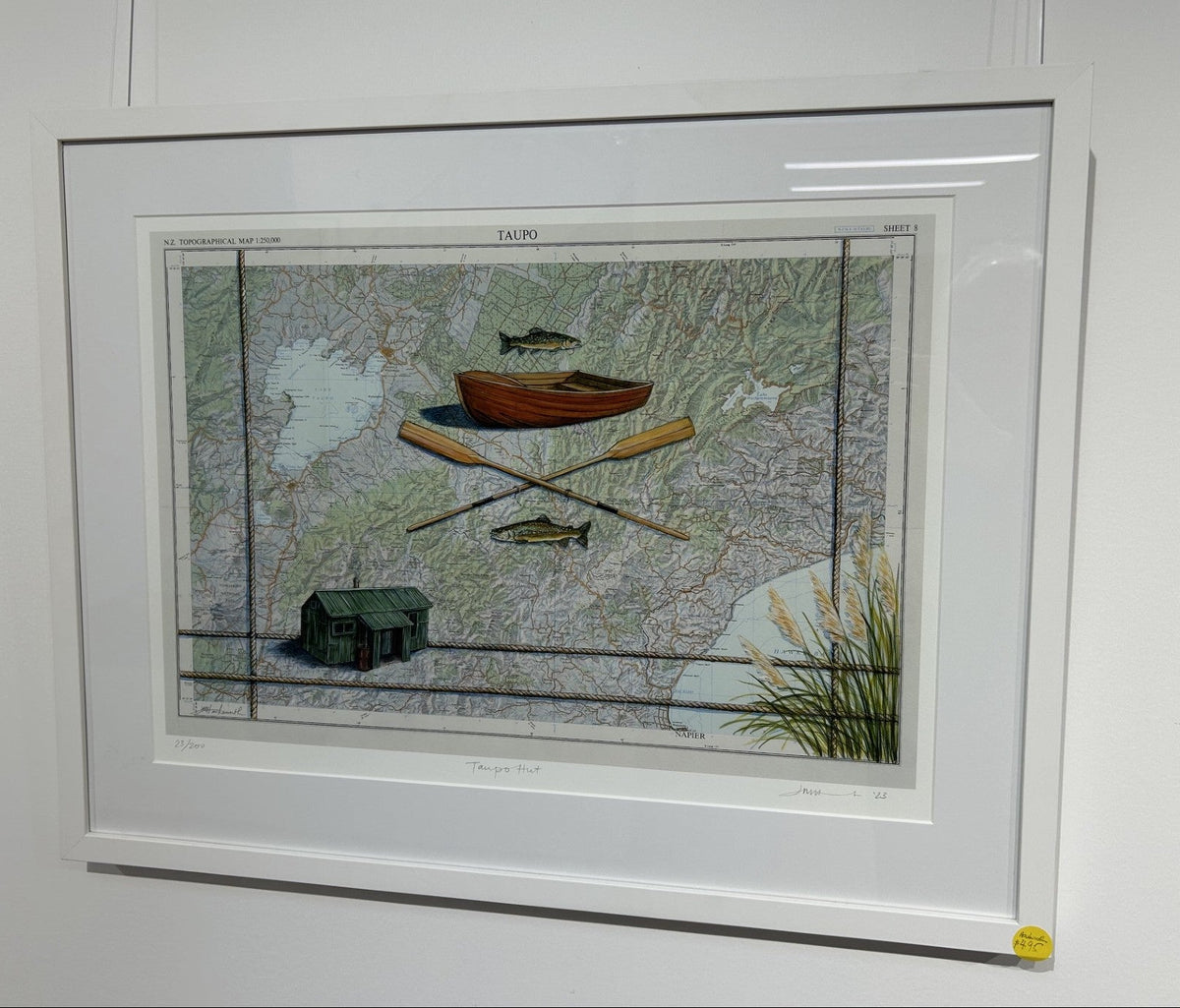 Stunning Justine Hawksworth art - Tamaki Strait, acrylic and pencil on a recycled marine chart