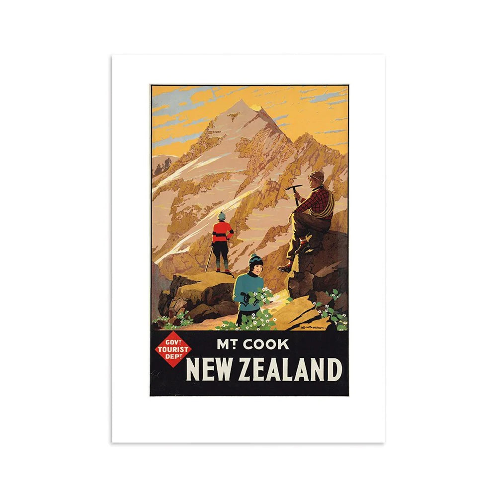 Historic Mt Cook Tourist Print A4