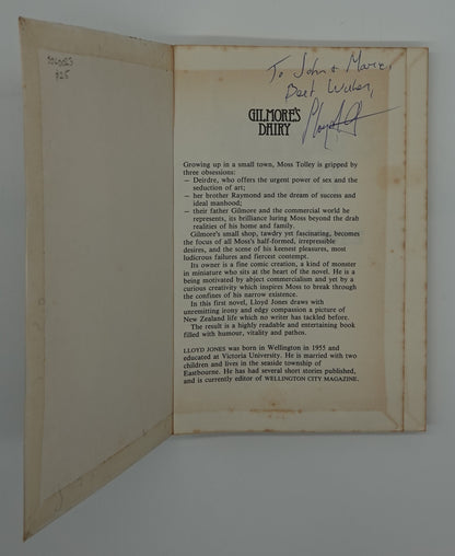 Signed 1st edition - Gilmore's Dairy by Lloyd Jones
