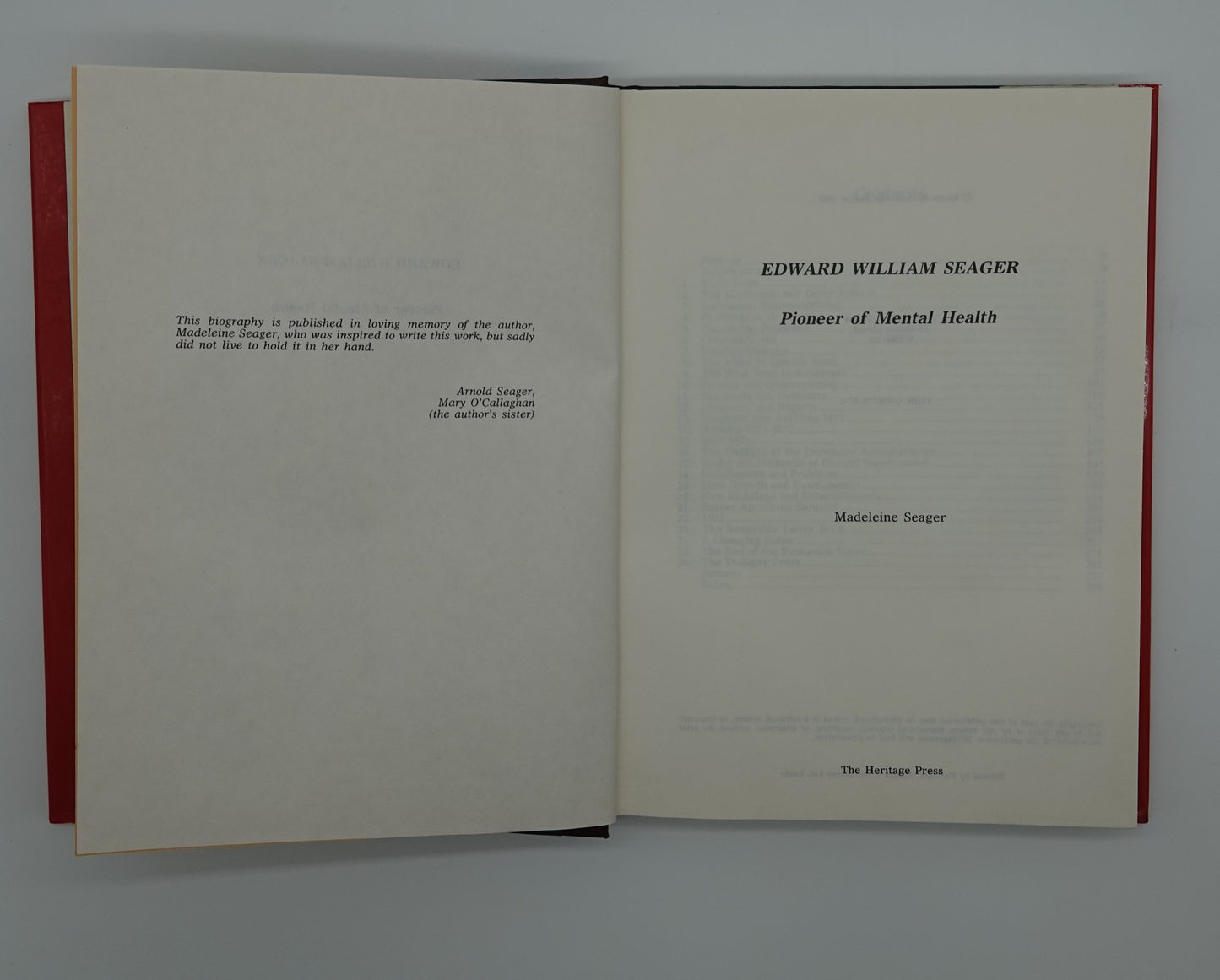 Edward William Seager - Pioneer of Mental Health by Madeleine Seager