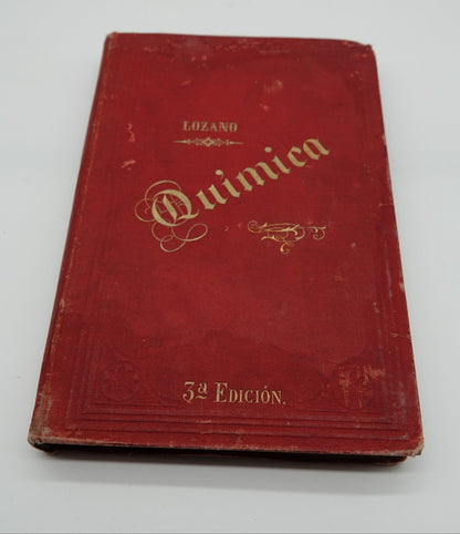 A stunning book of science with beautiful inscriptions.... Elementos De Quimica, 1893