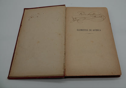A stunning book of science with beautiful inscriptions.... Elementos De Quimica, 1893