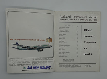 Important Aviation ephemera... Auckland International Airport Opening Ceremony Souvenir Programme