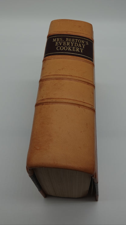 Mrs. Beaton's Everyday Cookery, New Edition, 1940's, rebound in leather