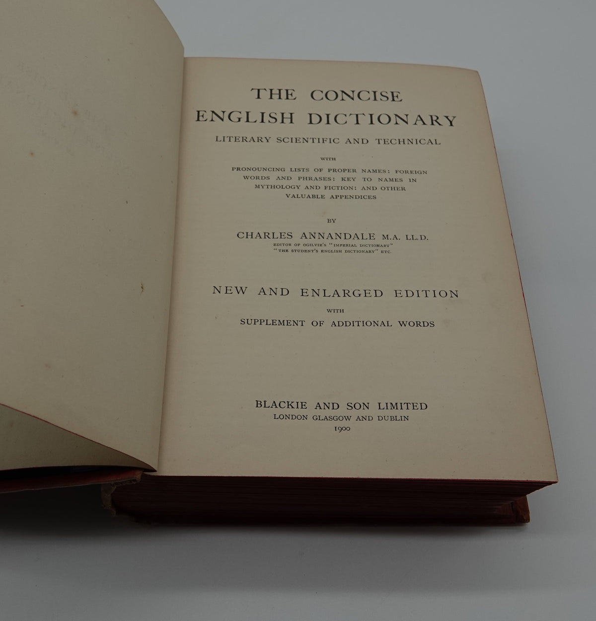 A 1900 edition of The Concise English Dictionary
