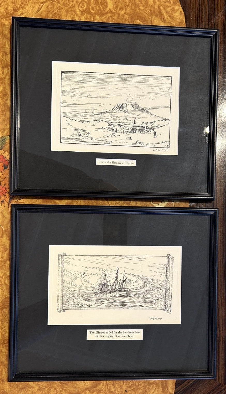 Historic Antarctic art... a limited edition set of of G. Marston sketches produced from the original book 'Aurora Australis'