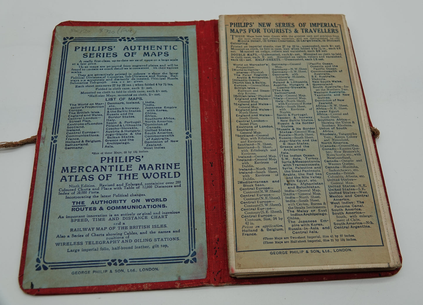 A rare Philips' Travelling Map of PERSIA, from the 1920s