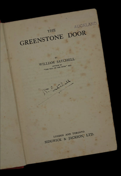 Iconic fiction signed by New Zealand author William Satchell - The Greenstone Door