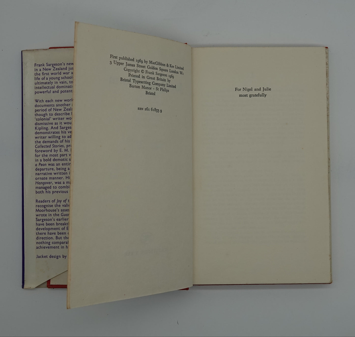 First edition Frank Sargeson.... Joy of the Worm