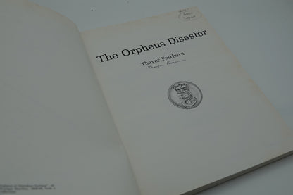 The Orpheus Disaster, a scarce signed first edition