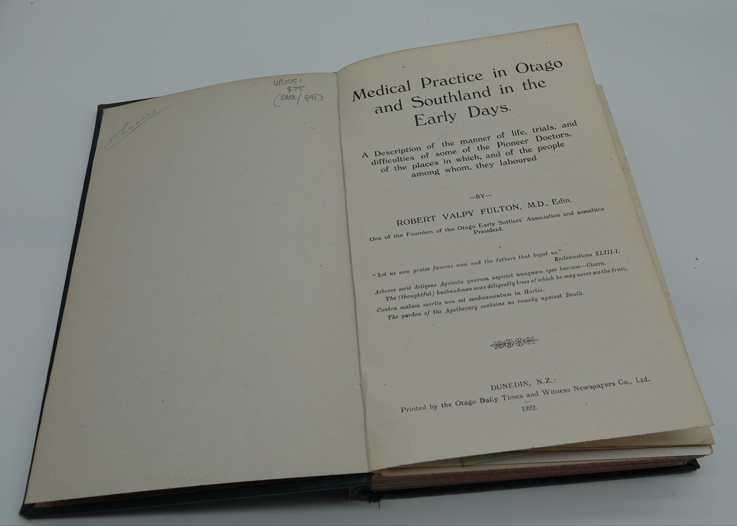 A rare early account of New Zealand medicine with fascinating ephemera