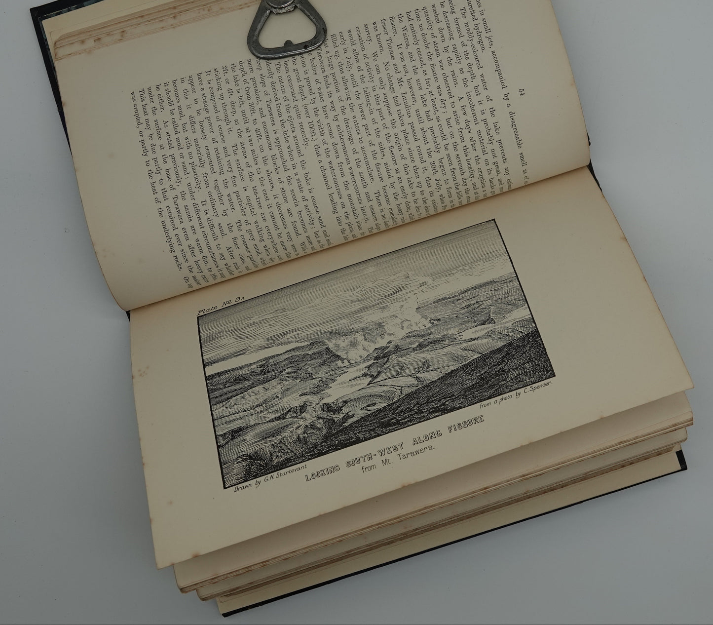 A rare and important record of a major natural disaster.. Eruption of Tarawera by S. Percy Smith, 1886