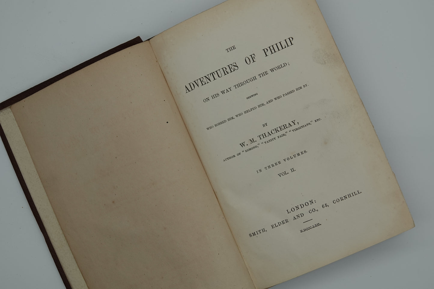 Rare first edition Thackeray novel.... The Adventures of Philip on his way around the world