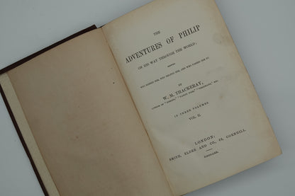 Rare first edition Thackeray novel.... The Adventures of Philip on his way around the world