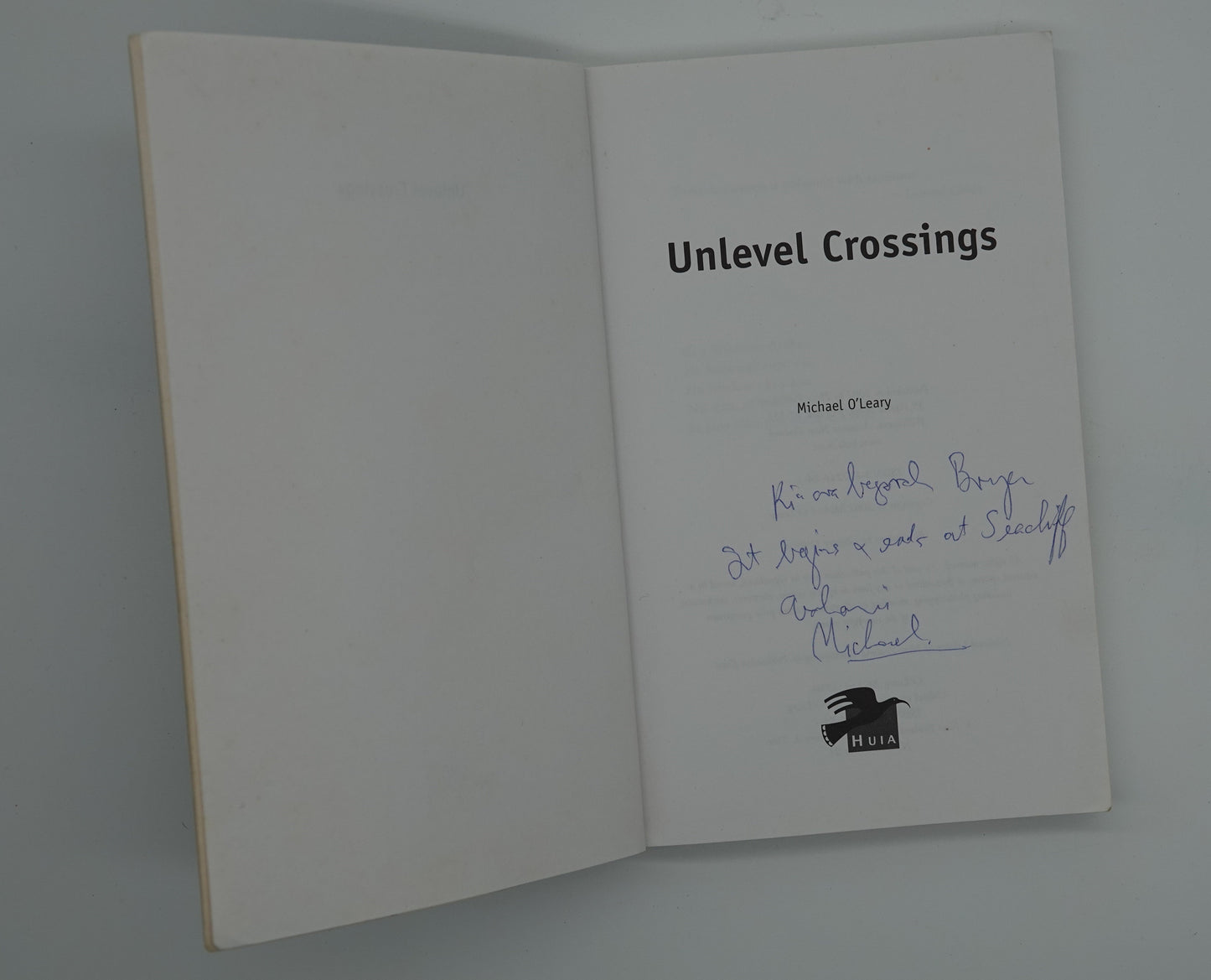 Unlevel Crossings, signed and inscribed first edition