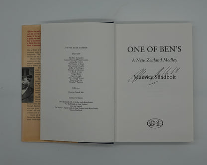 One of Ben's A New Zealand Medley - signed Maurice Shadbolt first edition