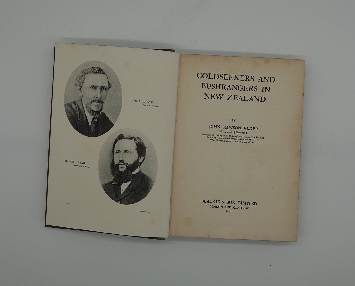 Goldseekers & Bushrangers in New Zealand, first edition by J.R. Elder